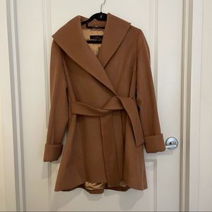 trina Trina Turk Wool Wrap Camel Coat